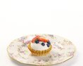 Fruit-Topped Cupcake Delight 3d model