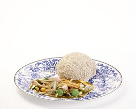 Stir-Fried Vegetables with Rice Modello 3D