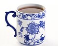 Blue Floral Porcelain Mug Modelo 3D