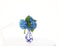Blue Hydrangea in Ceramic Vase 3d model