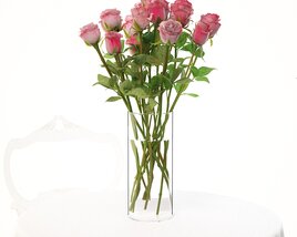 Blush Roses in a Vase Modèle 3D