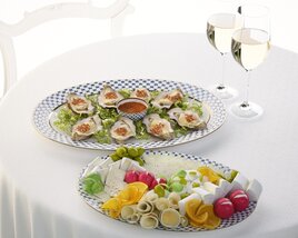 Elegant Appetizer Platter 3D model