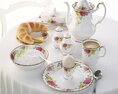 Elegant Porcelain Tea Set 3d model