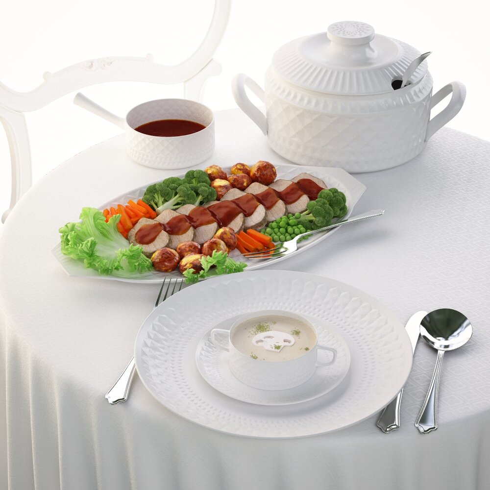 Elegant Pork Tenderloin Dinner Modelo 3D