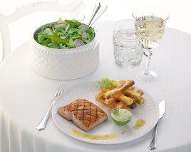 Gourmet Salmon Dinner Modelo 3d