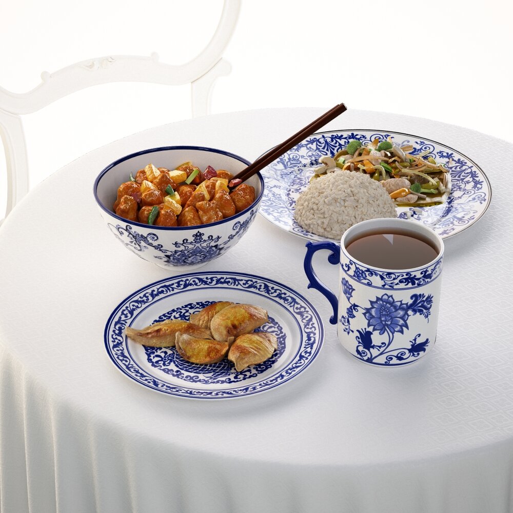 Chinese Cuisine Ensemble 3Dモデル