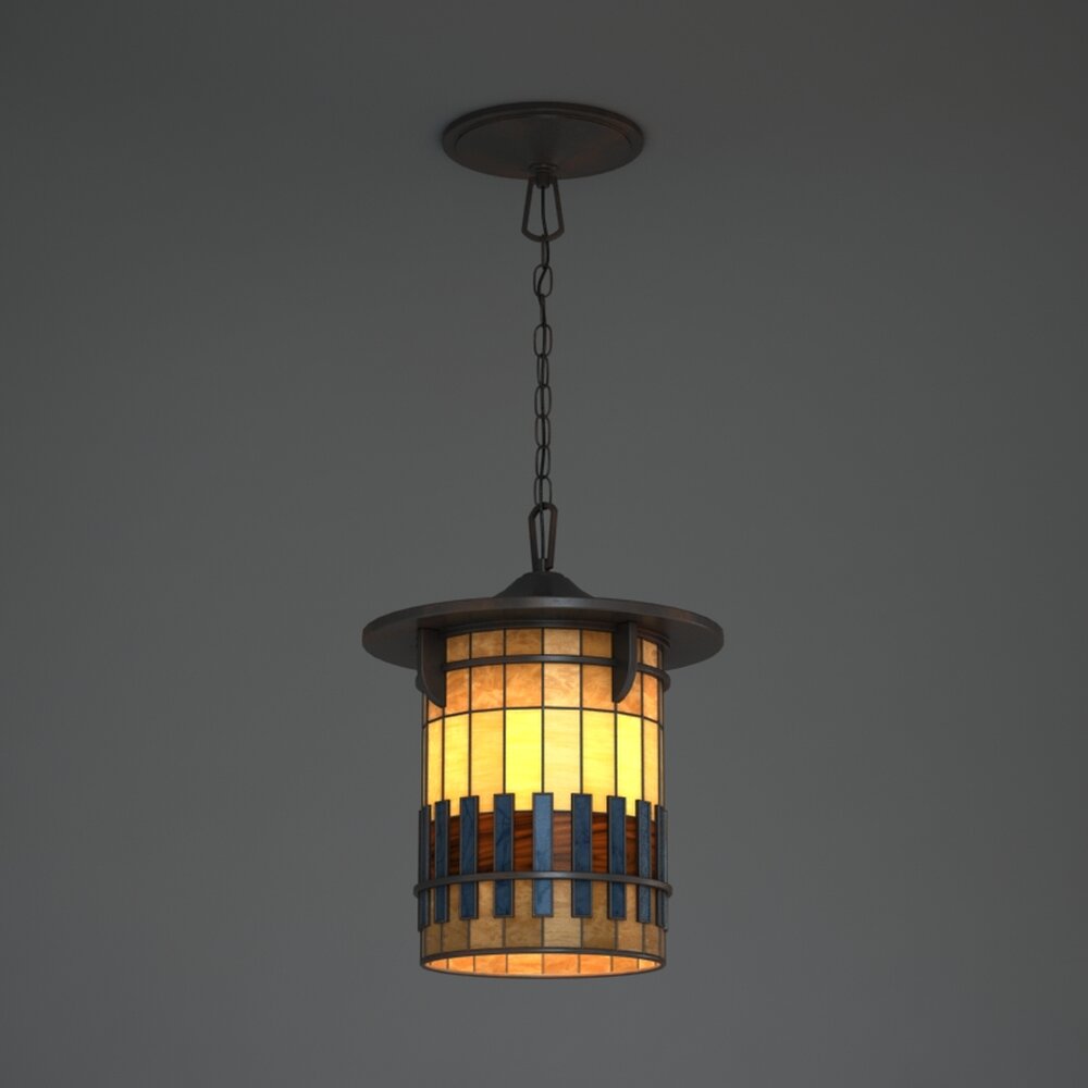 Hanging Lantern Light Fixture Modello 3D