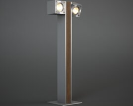 Modern Outdoor Twin-Spotlight Lamp 3D model