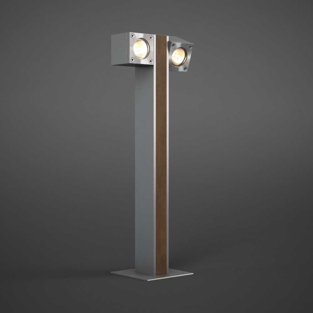 Modern Outdoor Twin-Spotlight Lamp 3D модель