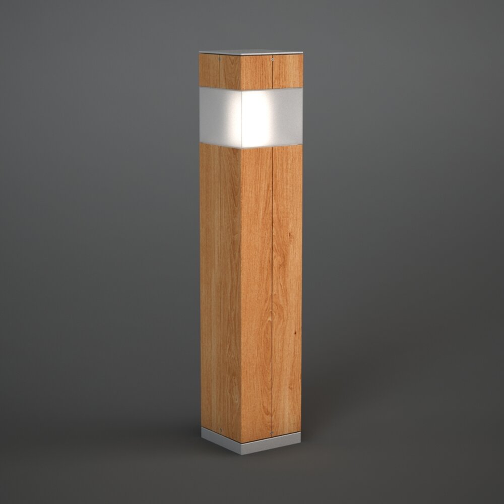 Modern Wooden Floor Lamp 02 3D model