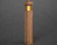 Wooden  Outdoor Pedestal Lamp 3d model