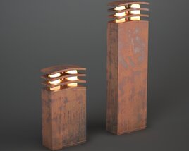 Modern  Outdoor Rustic Wooden Lamps 3D-Modell
