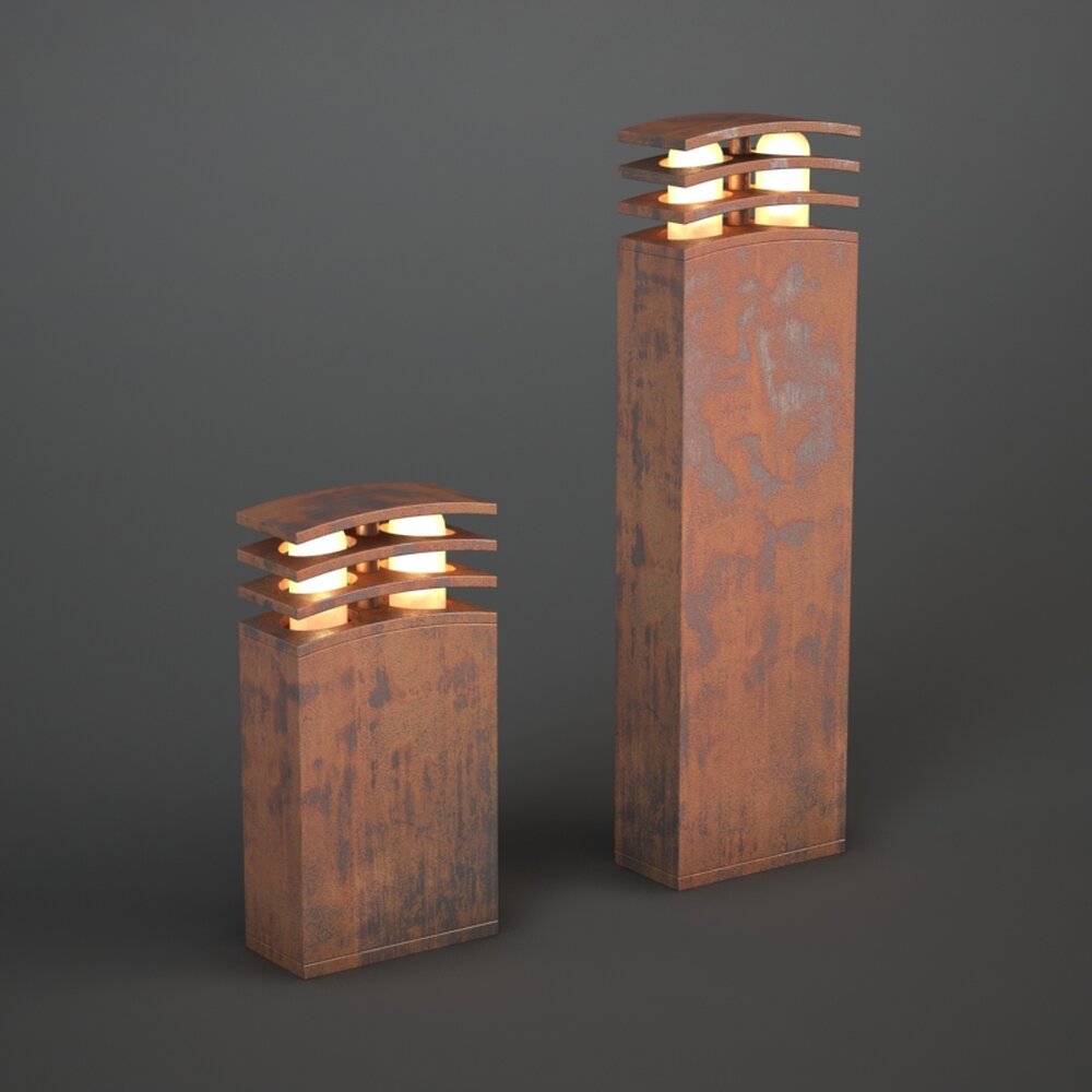 Modern  Outdoor Rustic Wooden Lamps 3Dモデル