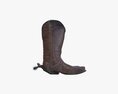 Leather Cowboy Boots 3d model