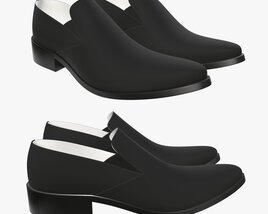 Mens Black Classic Shoes 3D модель