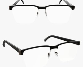Black Frame Glasses 3D 모델 
