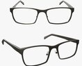 Modern Glasses with Black Frame 3d model