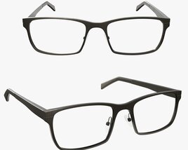 Modern Glasses with Black Frame 3D模型
