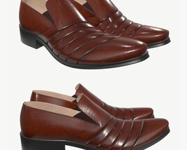 Brown Mens Classic Shoes Modèle 3D