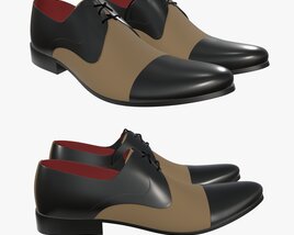 Tricolor Mens Classic Shoes Modello 3D