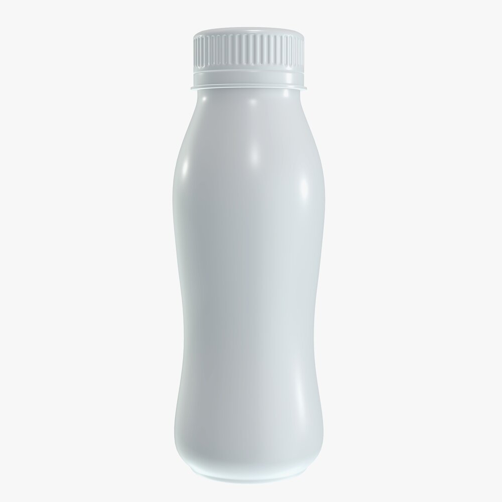 Blank Yogurt Milk Drink Plastic Bottle Mock Up 3D model
