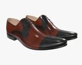 Black and Brown Leather Mens Classic Shoes 3d model