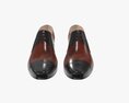 Black and Brown Leather Mens Classic Shoes Modelo 3d