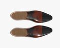 Black and Brown Leather Mens Classic Shoes 3D модель
