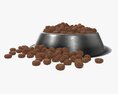 Dog Food Bowl With Spilled Food Modèle 3d