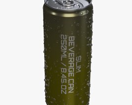 Slim Beverage Can Water Drops 250 Ml  8.45 Oz Modello 3D