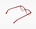 Glasses with Thin Red Frames Modèle 3d