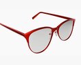 Glasses with Thin Red Frames 3Dモデル