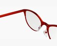 Glasses with Thin Red Frames 3d model