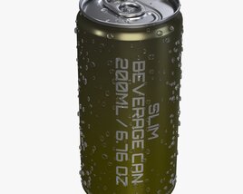 Slim Beverage Can Water Drops 200 Ml 6.76 Oz Modello 3D