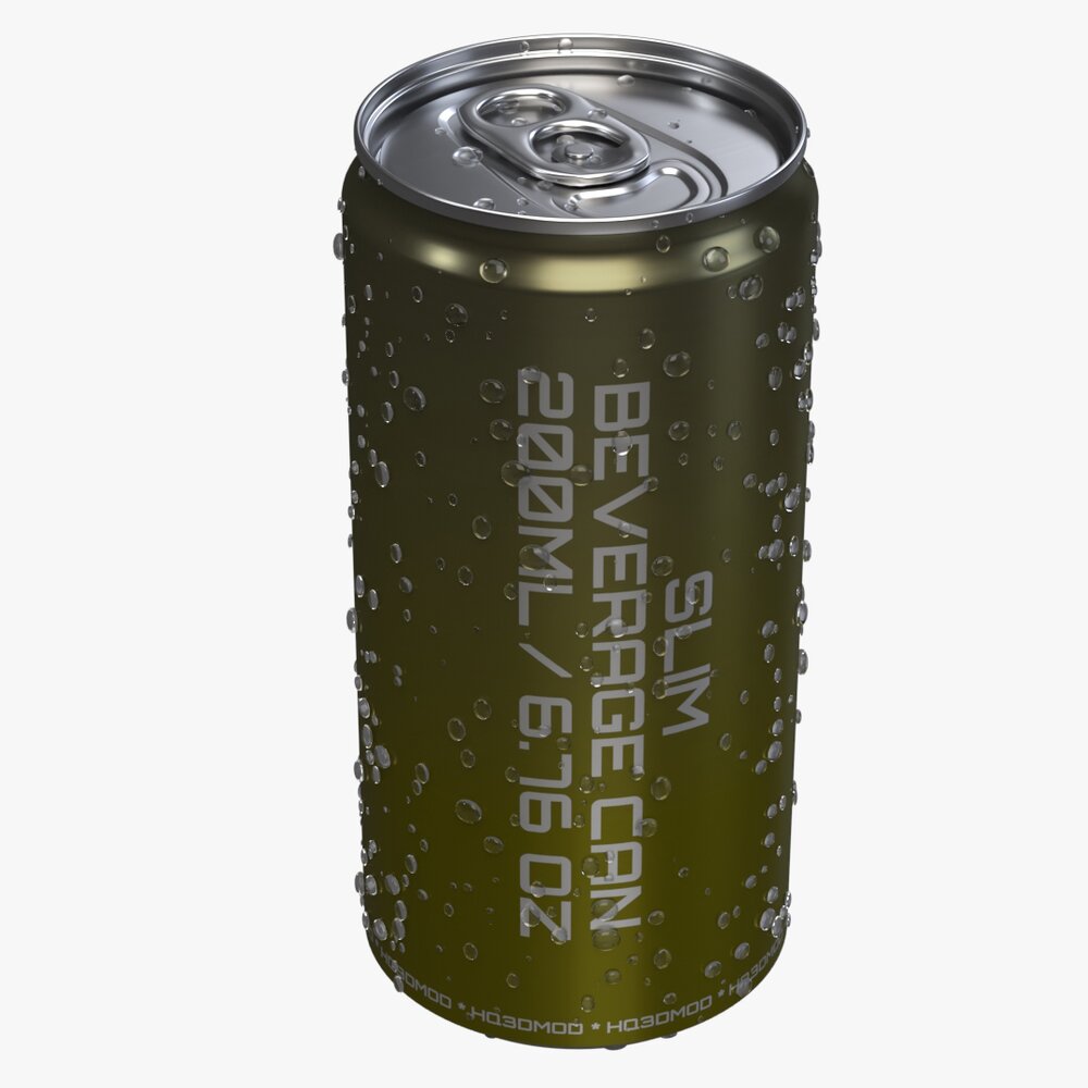 Slim Beverage Can Water Drops 200 Ml 6.76 Oz 3D model