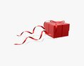 Gift Box With Red Bow Ribbon 3D 모델 