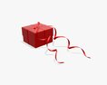 Gift Box With Red Bow Ribbon 3d model