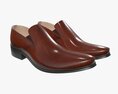 Brown Leather Mens Classic Shoes Modelo 3d