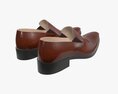 Brown Leather Mens Classic Shoes Modèle 3d