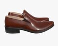 Brown Leather Mens Classic Shoes 3d model