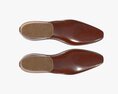 Brown Leather Mens Classic Shoes 3d model