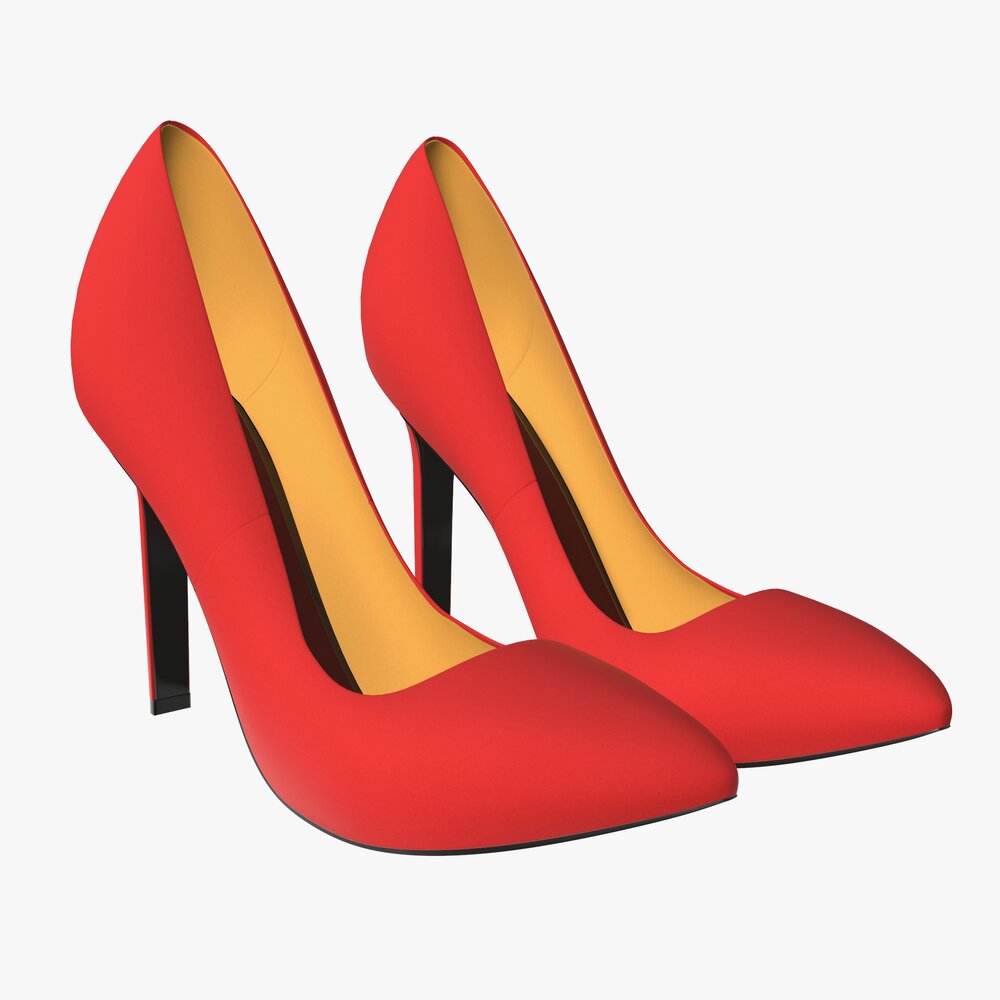 Female Red High Heels Footwear Modelo 3d