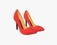 Female Red High Heels Footwear 3D 모델 