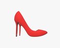 Female Red High Heels Footwear Modello 3D
