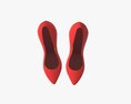 Female Red High Heels Footwear 3D модель