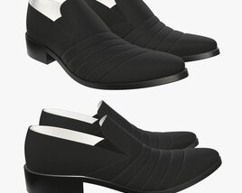 Soft Black Mens Classic Shoes 3D модель