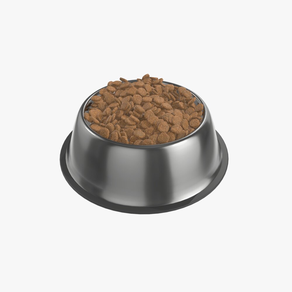 Dog Food Bowl With Food Modelo 3d