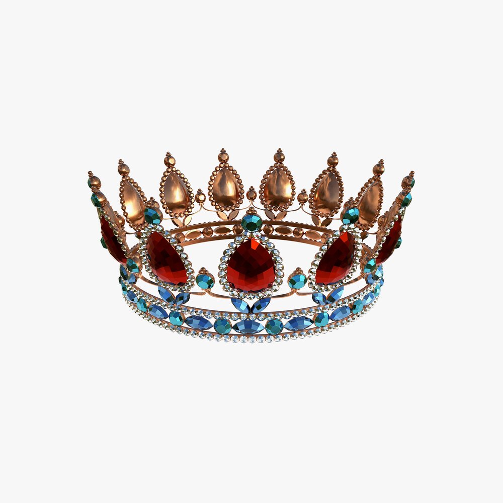 Queen Crown With Jewel Modèle 3D