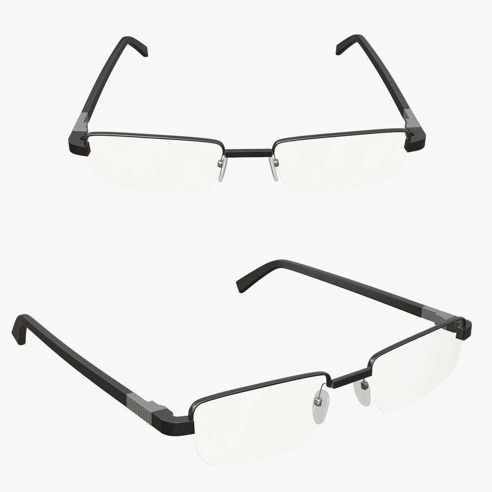 Reading Glasses with Black Frames 3D model