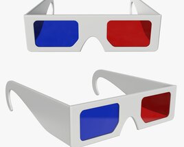 Glasses Cinema 3d Paper Red Blue Modelo 3D
